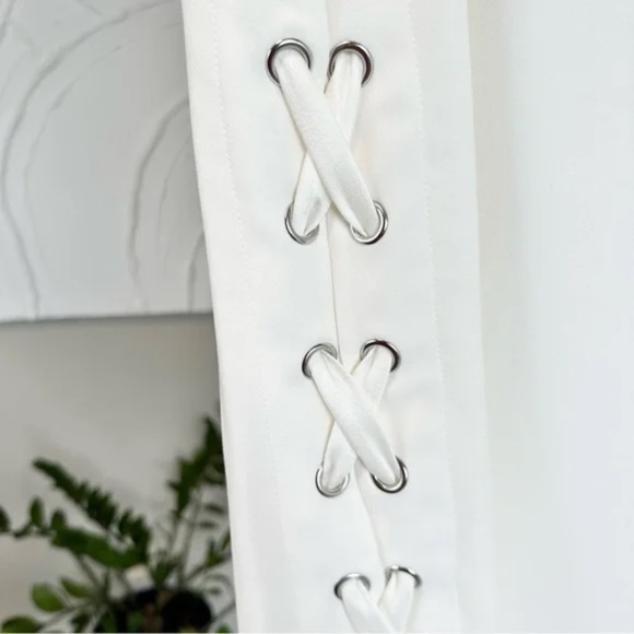 Parker Riviera Lace-Up Sides White Dress Keyhole Neck - Picture 12 of 15